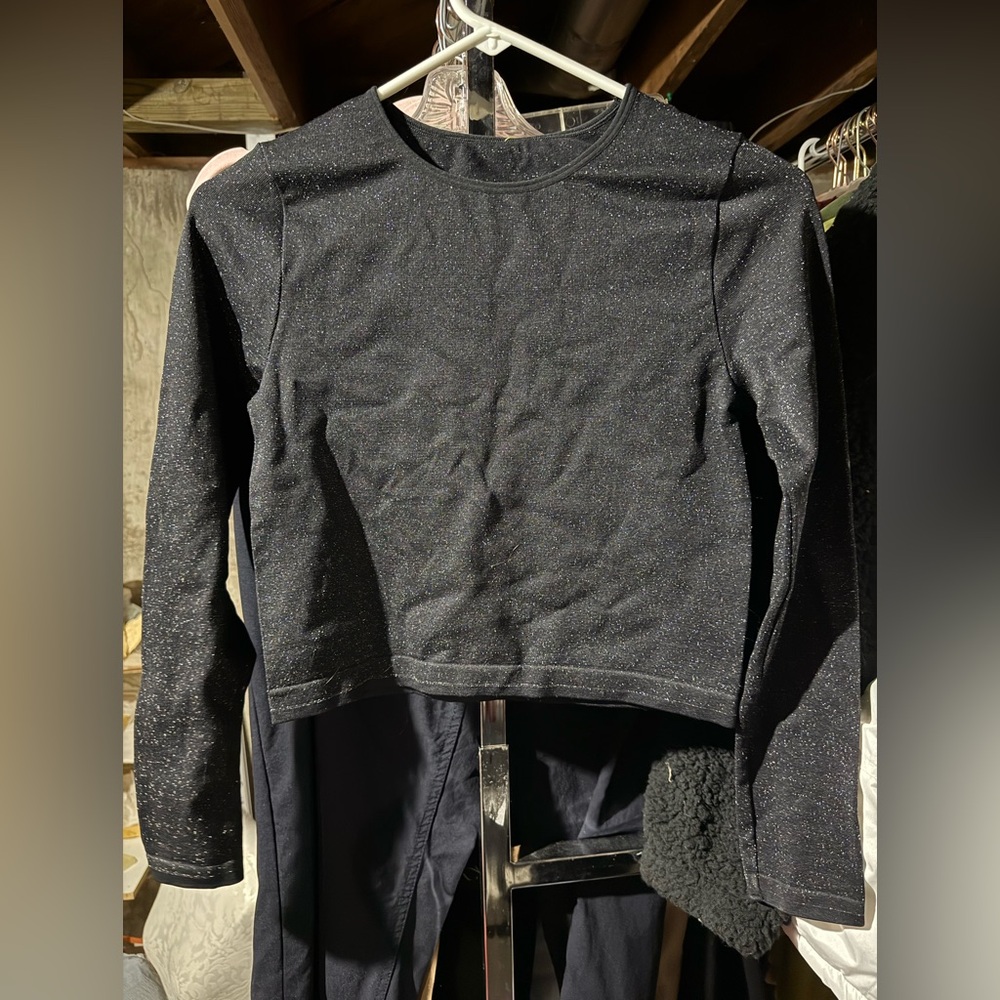 All in Motion Black Sparkle Long Sleeve Tee